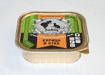 Консервированный полнорационный корм Zooring для всех пород кошек Фрикасе Курица и утка.  Паштет.  100 гр. Россия