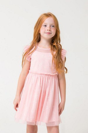 Платье для девочки Crockid К 5661 светлый лосось, веточки