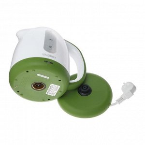 Чайник электрический ENERGY E-293, пластик, 1.7 л, 2200 Вт, бело-зеленый