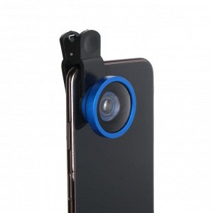 Линза для телефона Selfi Cam lens, для фронтальной камеры, с прищепкой, синяя 5430056