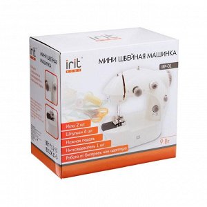 Швейная машина Irit IRP-01, 9 Вт, полуавтомат, от батареек/сети, бело-серая