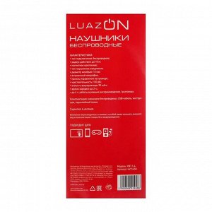 Наушники LuazON VBT 1.4, беспроводные, вакуумные, магнитные, Bluetooth 4.2, 90 мАч, серые
