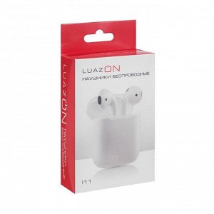 Наушники беспроводные LuazON i11, TWS, Bluetooth 5.0, 35/300 мАч, сенсор, белые