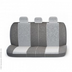 Авточехлы COMFORT, анатом. поддержка, велюр, 11 предм., карман, 6 молний, т.сер./св.серый