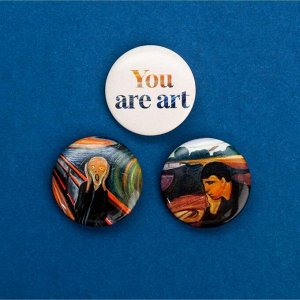 Набор: значки на открытке You are art, d=2,5 см