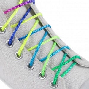 Шнурки для обуви, пара, круглые, d = 4 мм, 100 см, цвет «радужный» 4105095