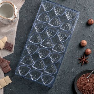 Форма для шоколада 21 ячейка "Листочки"