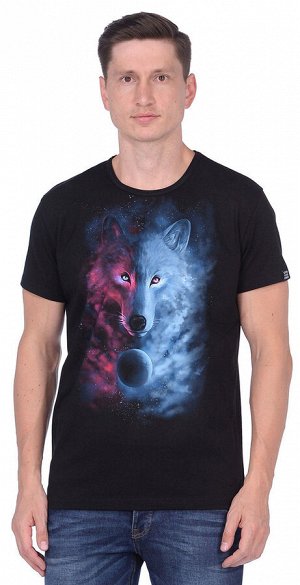 Футболки мужские Космический Волк (Светится в ультрафиолете)