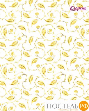 00308-ФТ-ВЛ-001 Тюль 'Золотые листья', Вуаль (100% полиэстер), 145х260 см - 2 шт, Лента, упаковка: ПВХ