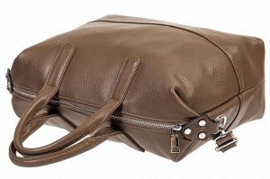 Объёмная женская сумка из фактурной натуральной кожи, цвет кофе