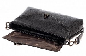 Женская маленькая сумка из фактурной натуральной кожи, цвет чёрный
