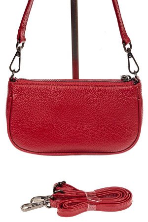 Женская сумочка-малышка из натуральной кожи, цвет красный