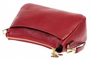 Небольшая женская сумка из натуральной кожи с металлической подвеской, цвет бордовый