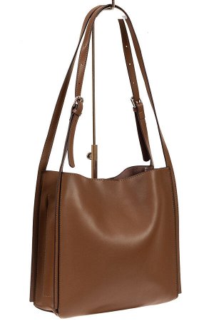 Молодёжная сумка из натуральной кожи, цвет пастельно-коричневый