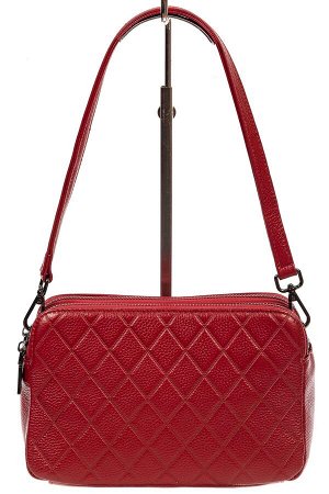 Женская стёганая сумка из кожи, цвет бордовый