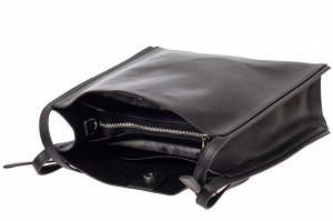 Молодёжная сумка из натуральной кожи, цвет чёрный