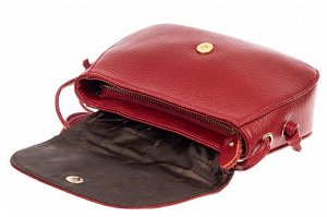 Женская сумка-малышка из натуральной кожи, цвет красный