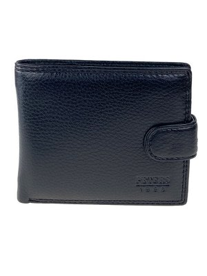 Мужской чёрный кошелёк-портмоне из натуральной кожи