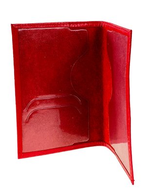 Обложка для паспорта из фактурной натуральной кожи, цвет красный