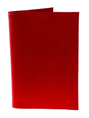 Обложка для паспорта из фактурной натуральной кожи, цвет красный