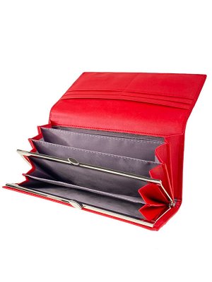 Женский кошелёк-портмоне со стразами, красный