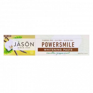 Jason Natural, PowerSmile, Зубная паста для удаления налета и отбеливания зубов, 6 унций (170 г)