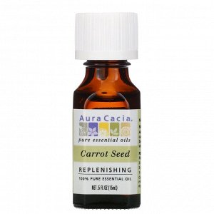 Aura Cacia, 100% чистое эфирное масло, семена моркови, 15 мл (0,5 жидк. унции)