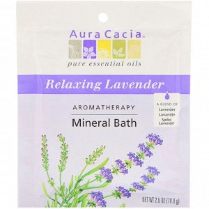 Aura Cacia, Aromatherapy Mineral Bath, расслабляющая лаванда, 70,9 г (2,5 унций)