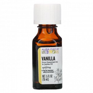 Aura Cacia, Чистое эфирное масло, ваниль, 15 мл (0,5 жидк. унции)