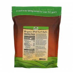 Now Foods, Real Food, органический резаный овес, 907 г (2 фунта)