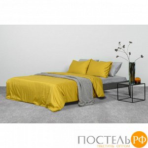 TK19-DC0020 Комплект постельного белья двуспальный из сатина горчичного цвета из коллекции Essential