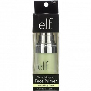 E.L.F., Праймер - основа под макияж, выравнивающая тон, нейтрализующий зеленый, 0,48 унции (13,7 г)
