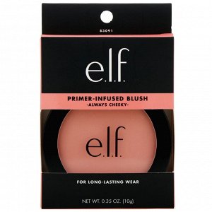 E.L.F., Primer-Infused Blush, румяна с праймером, натуральный розовый, 10 г (0,35 унции)