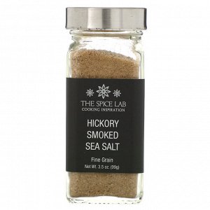 The Spice Lab, Hickory Smoked Sea Salt, Fine Grain, 3.5 oz (99 g)