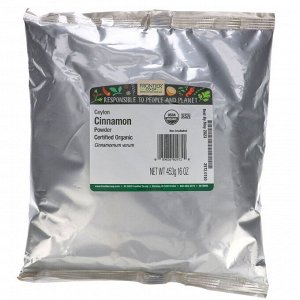 Frontier Natural Products, Органическая цейлонская корица, 453 г (16 унций)