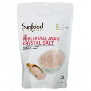 Sunfood, Мелкая гималайская каменная соль, 454 г (1 фунт)