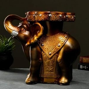 Фигура - подставка "Слон стоя" золото, 35х23х40см