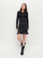 Эластичная юбка из экокожи