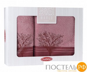 H0000426 Махровое полотенце в коробке 50x90+70x140 "INFINITY" (500г.), св.розовый, 100% Хлопок
