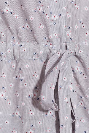 Блуза Серо-бежевый/цветы