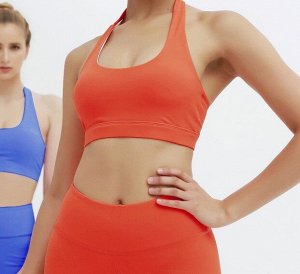 Женский спортивный костюм (топ и леггинсы), цвет оранжевый