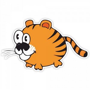 Наклейка Тигр глазастый
