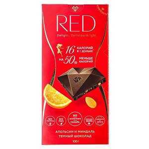 Шоколад RED темный апельсин-миндаль 100 г 1 уп. х 20 шт.