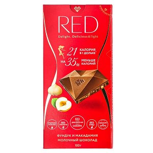 Шоколад RED молочный фундук-макадамия 100 г 1 уп. х 20 шт.