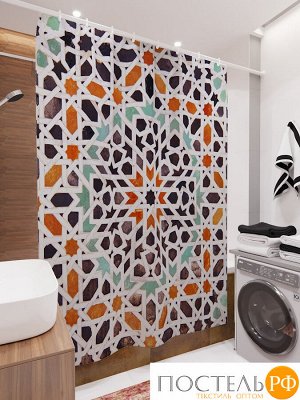 Фотоштора для ванной (джордан 180х200 см - 1 шт) Мозаика марокко