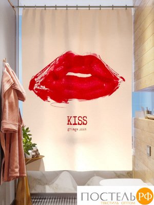 Фотоштора для ванной (джордан 180х200 см - 1 шт) Поцелуй