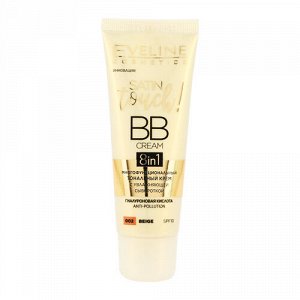 EVELINE SATIN TOUCH BB CREAM 8в1 Тон. крем 002 BEIGE с увлажняющей сывороткой 30мл (*3)