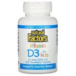 Natural Factors, Витамин D3 для детей 100 жевательных таб