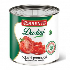 Помидоры "La Torrente" Помидорная мякоть кусочками (DADINI Polpa di pomodori) 400г. (ж/б) 1/24