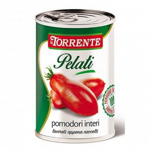 Помидоры без кожуры "La Torrente" (PELATI Pomodori interi) ж/б 400г 1/24 Италия
